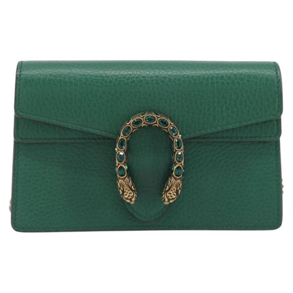 Gucci Dionysus Leather Green Leather Handbag